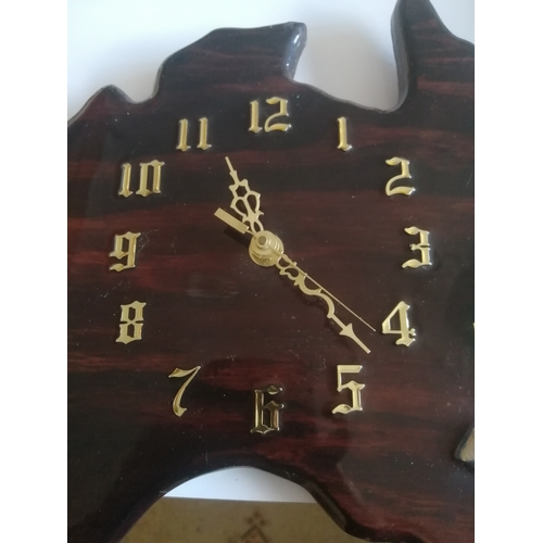 43A - Wooden Australia clock with barometer and Australian opals