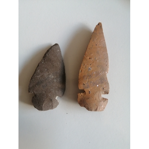 45A - 2 x flint spear heads