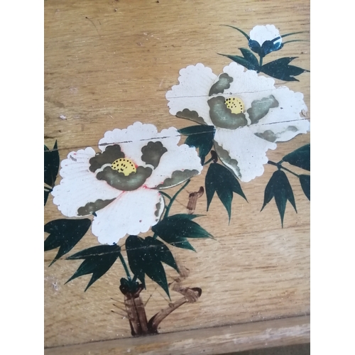 48A - Vintage hand painted wooden tray