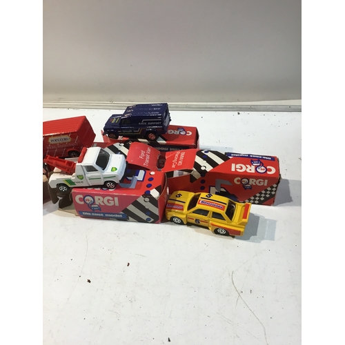 296 - Boxed Corgi die cast inc Ford transit van, Land Rover, Porsche 935, transit wrecker & BMW M3