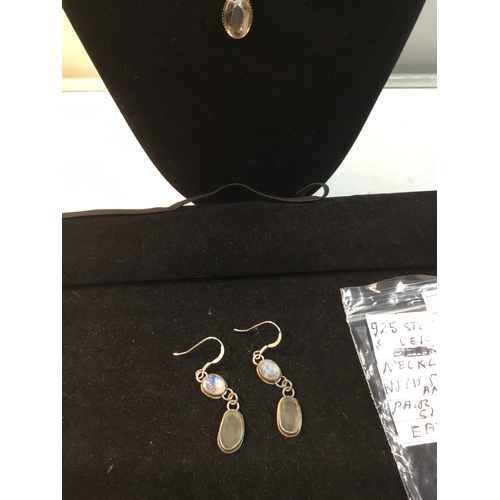 302 - 925 silver earrings & necklace - 12g