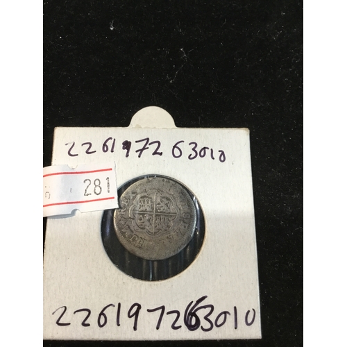 306 - Approx 1700 era Silver Reale coin