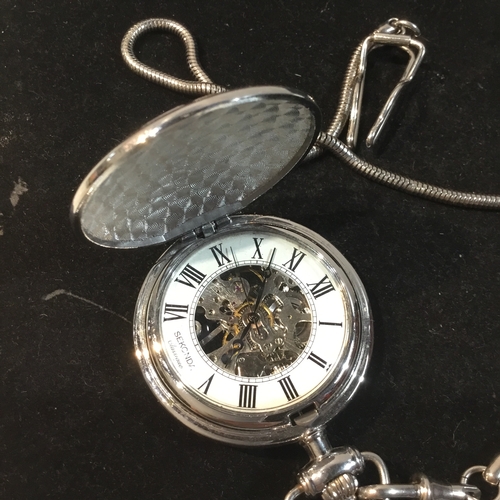 307 - Sekonda Classique pocket watch with chromed chain