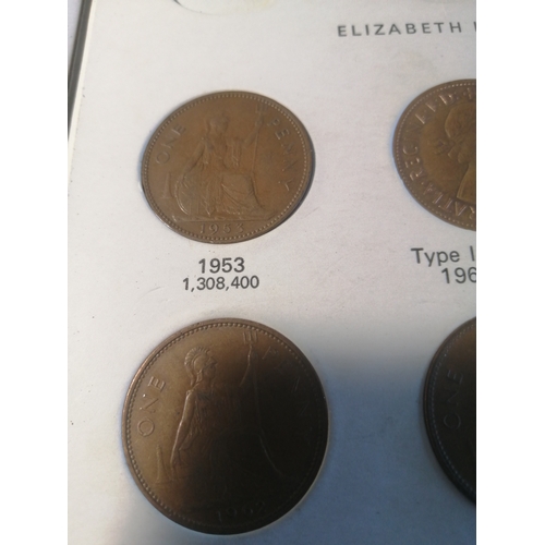 21A - Mixed English coinage including pennies 1926 to 1967 set, Britain's first decimal coinage set and 2 ... 