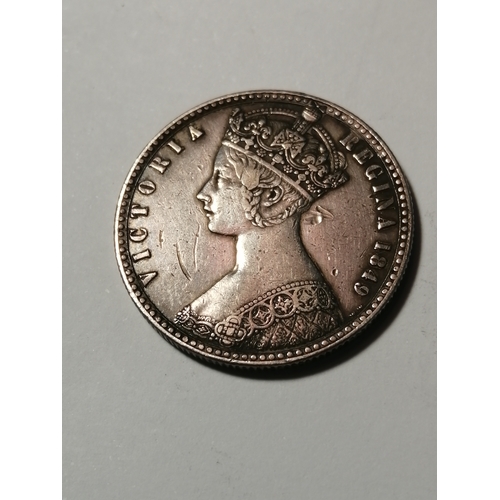 39A - 1849 Victorian Godless florin in about extremely fine condition