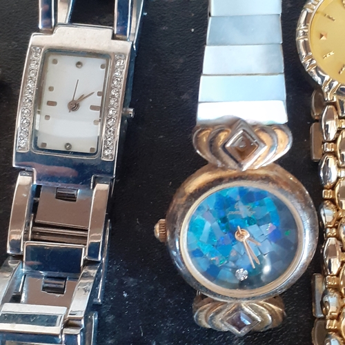 66 - Group of metal strap womens watches. Various makes and require batteries but overall mostly good con... 