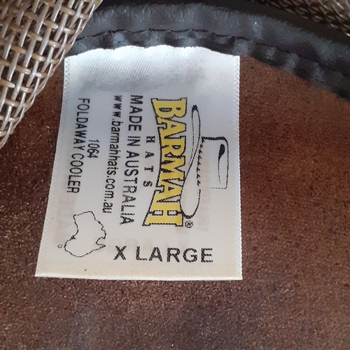 9 - Brown suede collapsible hat by Barmah Australia. Size XL. Good clean condition