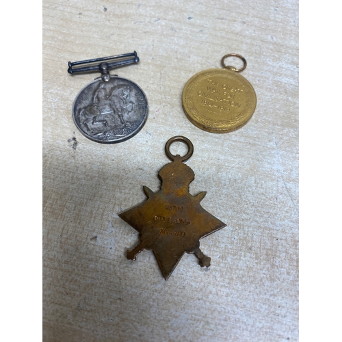 67A - George V WWI medals - 1914-15 bronze star, 1914-18silver medal & 1914-19 brass civilisation medal - ... 