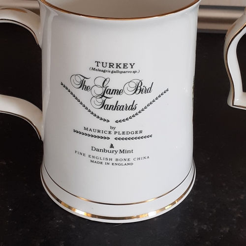 27 - Pair of bone china tankards. Hammersley, Danbury mint from the Game bird collection. Turkey smd Blac... 