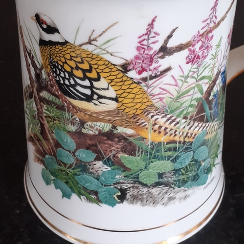 15 - Pair of bone china tankards. Hammersley, Danbury mint from the Game bird collection. Reeves pheasant... 