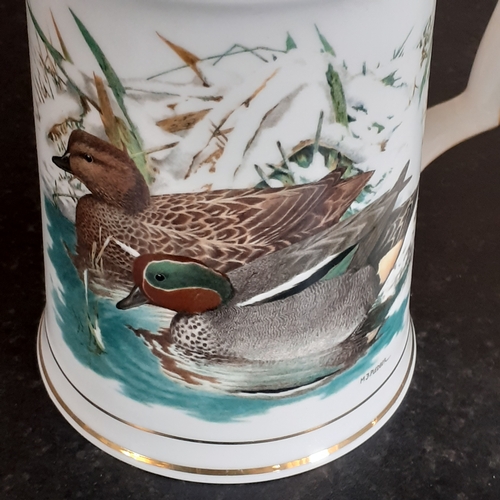 7 - Pair of bone china tankards. Hammersley, Danbury mint from the Game bird collection. Teal and Canada... 