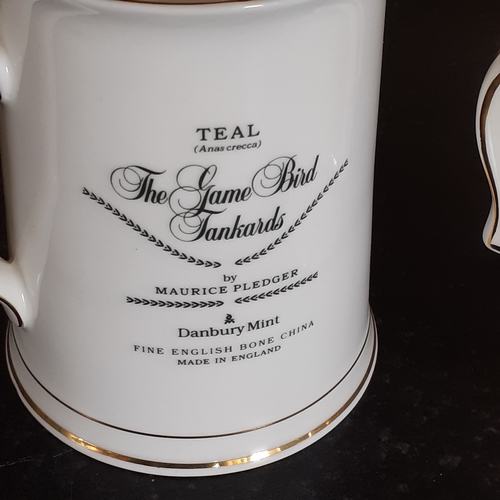 7 - Pair of bone china tankards. Hammersley, Danbury mint from the Game bird collection. Teal and Canada... 