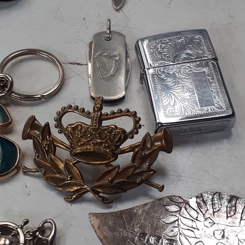 24 - Good quantity of metal items. Eclectic mix, mostly vintage and collectibles.  Includes brass, cigare... 