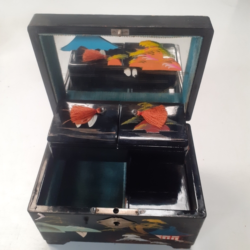 11 - 1950s Japanese musical jewellery box. All working bur no key.