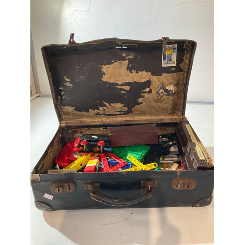 127 - Vintage suitcase with selection of Lego etc