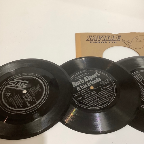 260 - Saville piano Ltd cover with a selection of flexy 45s singles includes spade The cliff Richard story... 