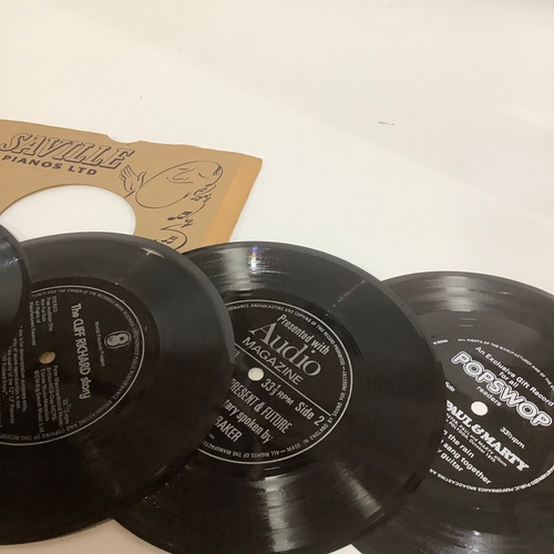 260 - Saville piano Ltd cover with a selection of flexy 45s singles includes spade The cliff Richard story... 