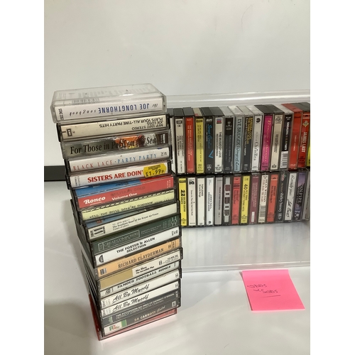 271 - Mixed box of tapes various artists to include Black lace, famous football songs and more