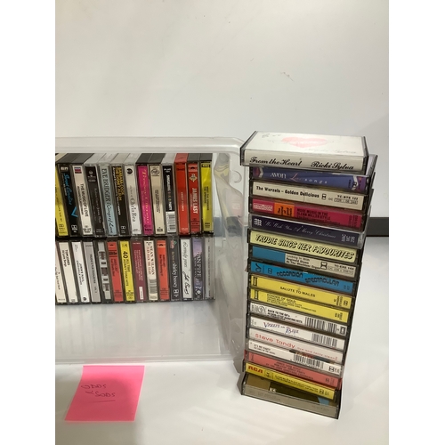 271 - Mixed box of tapes various artists to include Black lace, famous football songs and more