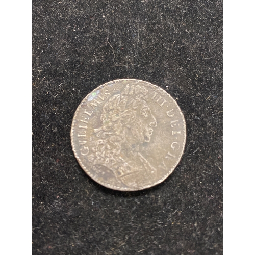 76A - 1695-9 (date illegible) - William III half crown