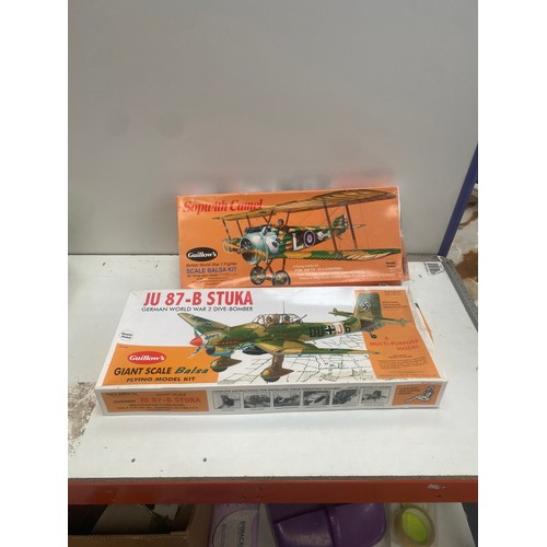 203 - 2 boxed giant scale balsa kits German WWII Dive bomber and British WWI Fighter unchecked