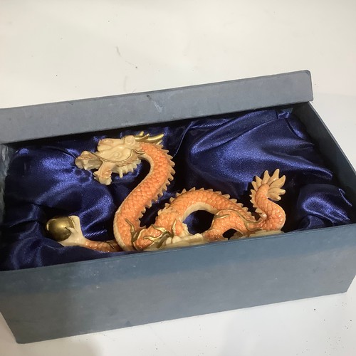 79 - Resin oriental dragon - depicts Yang energy which is make - in box