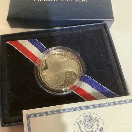 89 - 2008 bald eagle commemorative coin programme - proof clad half dollar in case with certificate