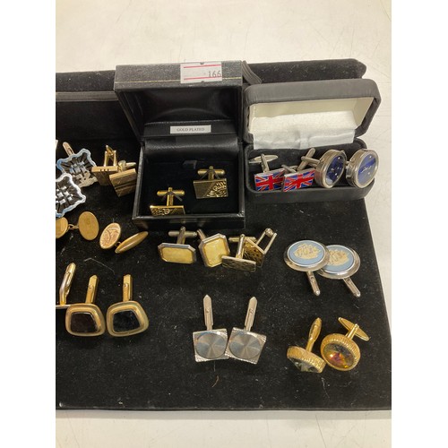 63B - Quantity of cufflinks - some gold plated, Stratton & Wedgwood