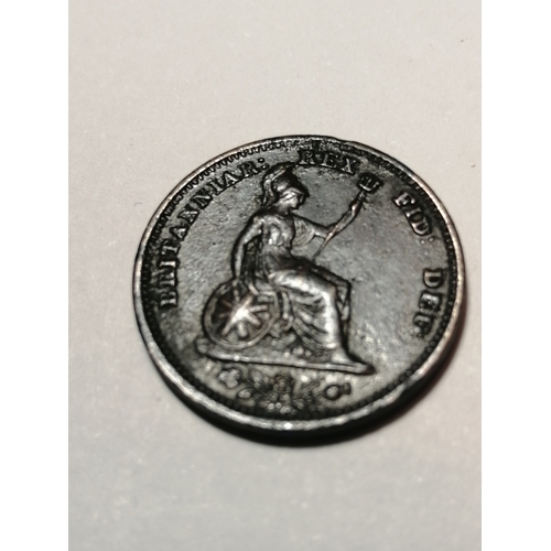 38A - COINS : 1837 William IV half farthing in almost extremely fine condition (rare coin especially in th... 