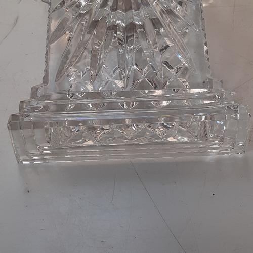 7 - Waterford Crystal glass mantle clock. Approx 7