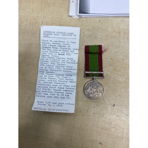 14 - 12BDE1114 Private James Walkden, 81st Loyal Lincoln Volunteers, Regt of Foot
Afghanistan War Medal 1... 