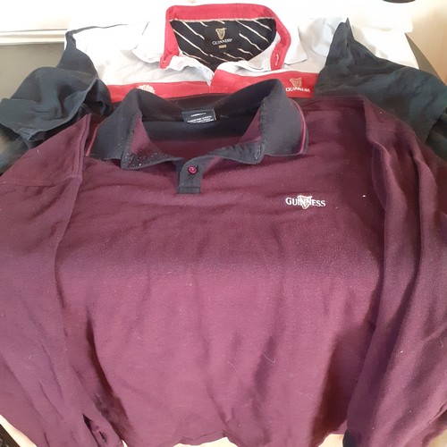 7 - 2 Guinness tops. One long sleeve purple one with black collars and cuffs is size 5xl and one England... 