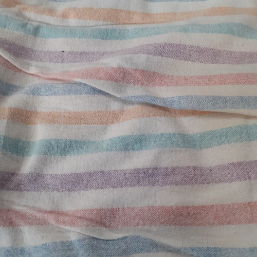 14 - Vintage stripey bed linen. 2 x cotton sheets and one flannelette. Also 4 x cotton pillowcases. Good ... 