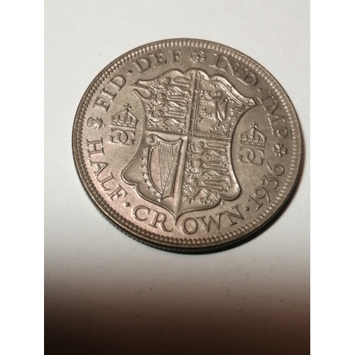 25A - COINS : 1936 silver halfcrown in extremely fine condition