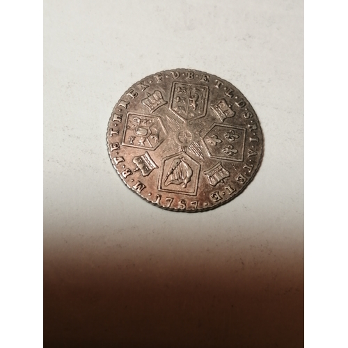 34A - COINS : 1787 George III sixpence in extremely fine condition