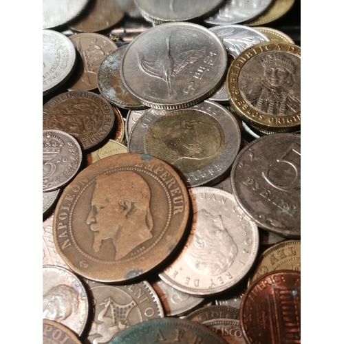 39A - Large tin (11x8 inches) of mixed coinage (silver noted)