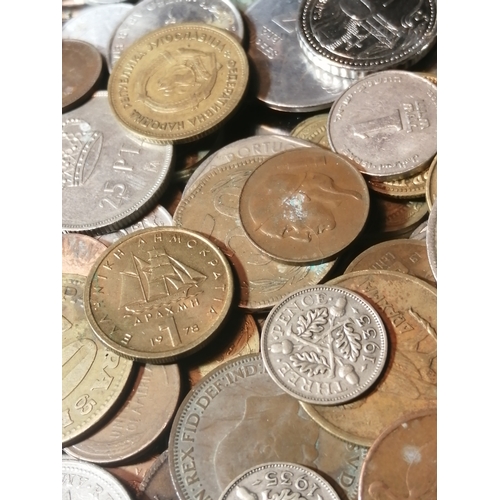 39A - Large tin (11x8 inches) of mixed coinage (silver noted)