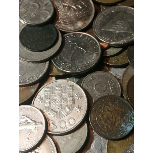 39A - Large tin (11x8 inches) of mixed coinage (silver noted)