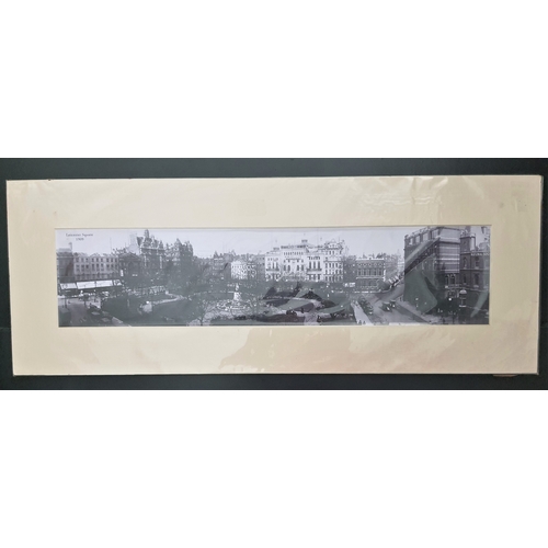 123A - 2 black and white panoramic prints. ‘Buckingham Palace 1909’ (size 63 cm x 23 cm) and Leicester Squa... 