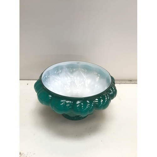 42 - Genuine Aladdin artichoke blue glass oil lamp shade