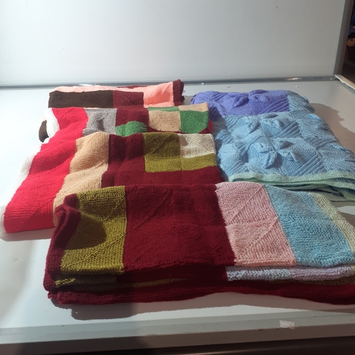 20 - 3 knitted blankets with very nice detail and colour. Good clean condition