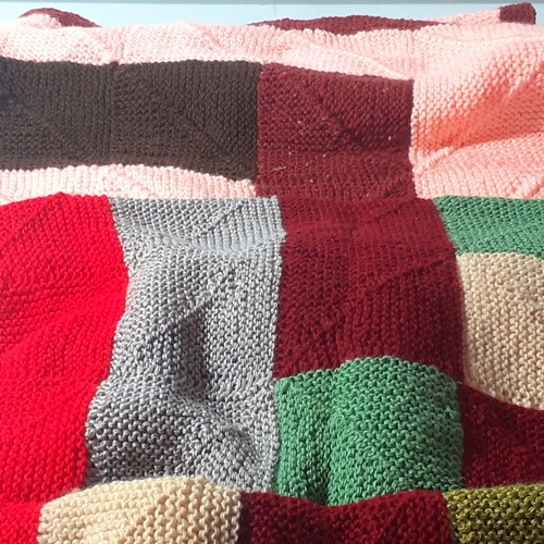 20 - 3 knitted blankets with very nice detail and colour. Good clean condition