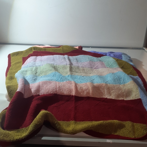 20 - 3 knitted blankets with very nice detail and colour. Good clean condition