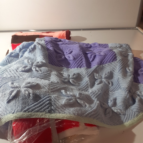 20 - 3 knitted blankets with very nice detail and colour. Good clean condition