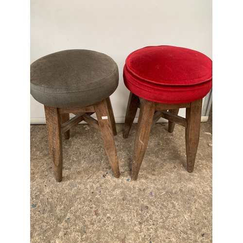 238 - Pair of upholstered pub style bar stools