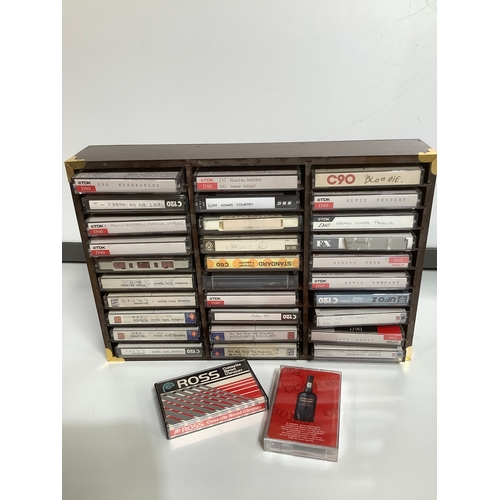 267 - Compartment box with recordable cassette tapes some with music