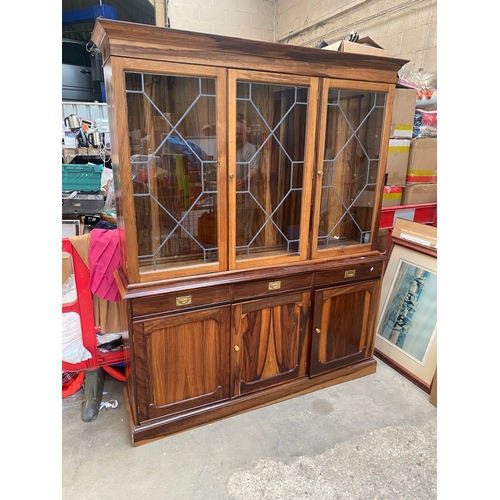 482 - Large tropical hardwood display unit - 200x160cm