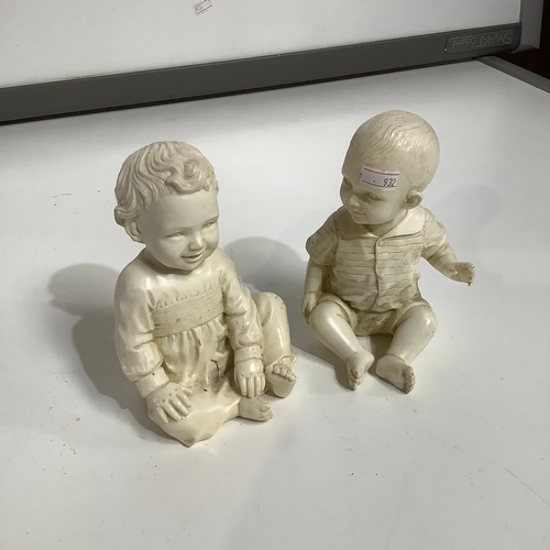 347 - Girl & boy cream heavy ornaments