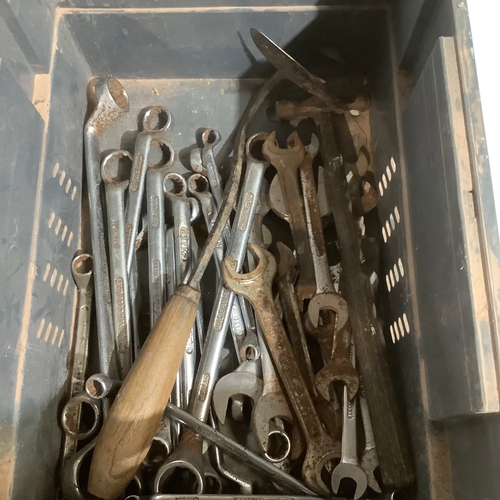 354 - Tray of tools spanner’s hammer etc