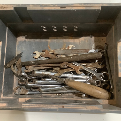 354 - Tray of tools spanner’s hammer etc